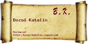 Bozsó Katalin névjegykártya